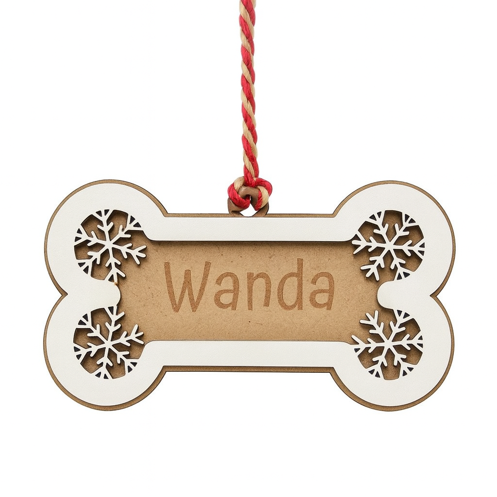 Adorno de Navidad en forma de hueso personalizado