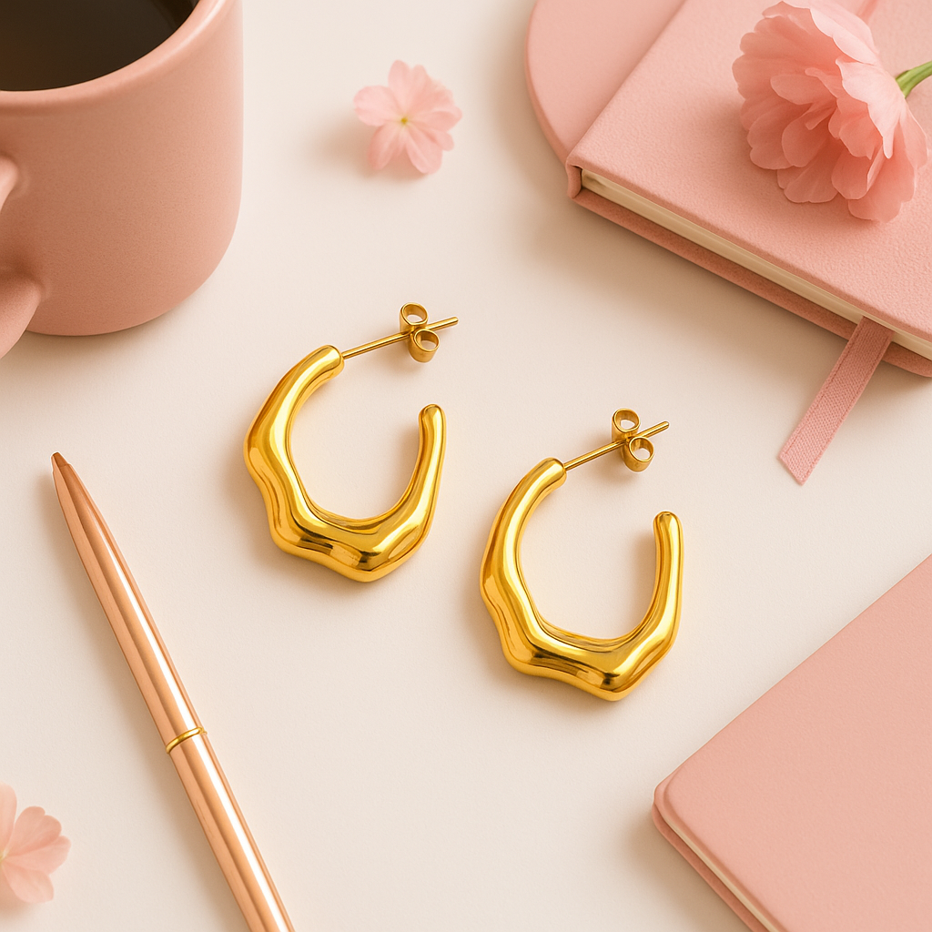 ⭐ Pendientes Nara – Acero chapado en oro
