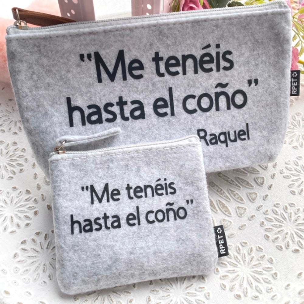 Pack Sostenible de Bolsos, Neceser y Monedero con Frases Atrevidas - ¡Ahórrate un Dinero!