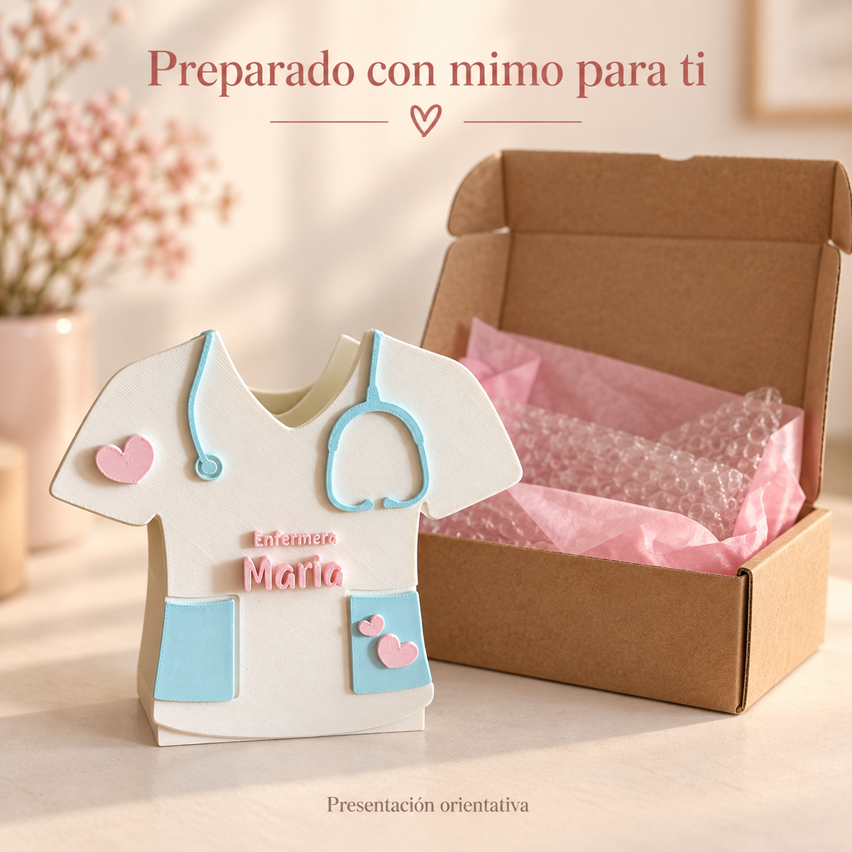 Portalápices personalizado para enfermera con nombre