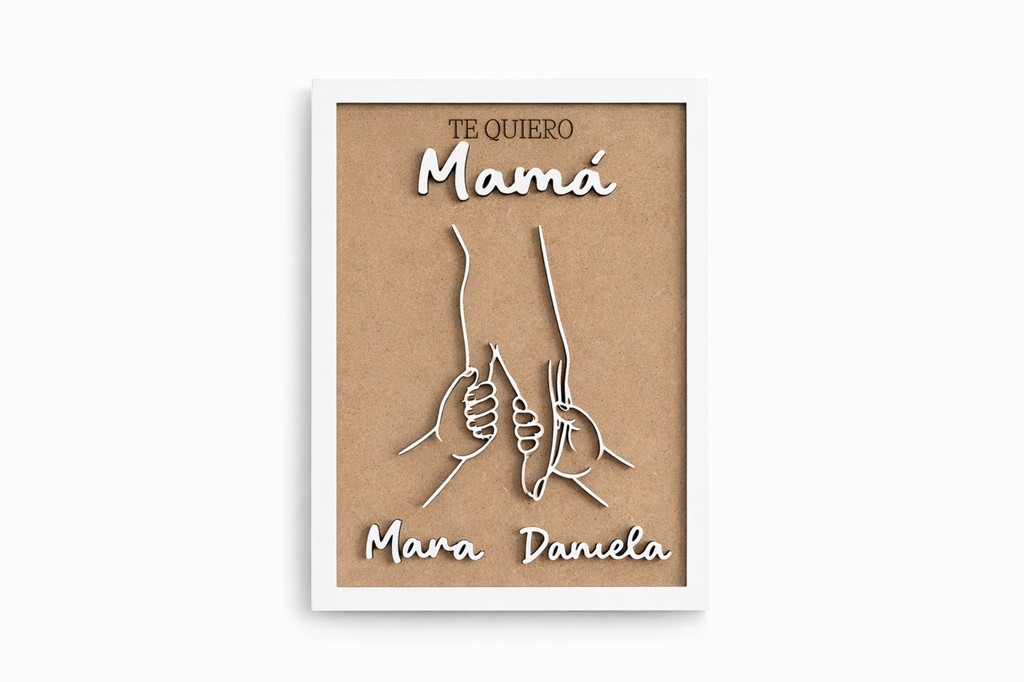 Cuadro personalizado para mamá con manos y nombres | Regalo Día de la Madre