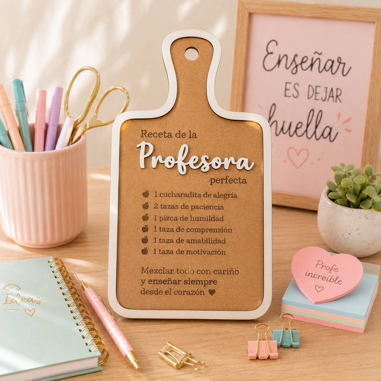Tabla Decorativa Personalizada para Profesor o Profesora | Regalo Original Fin de Curso