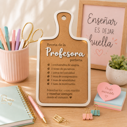Tabla Decorativa Personalizada para Profesor o Profesora | Regalo Original Fin de Curso