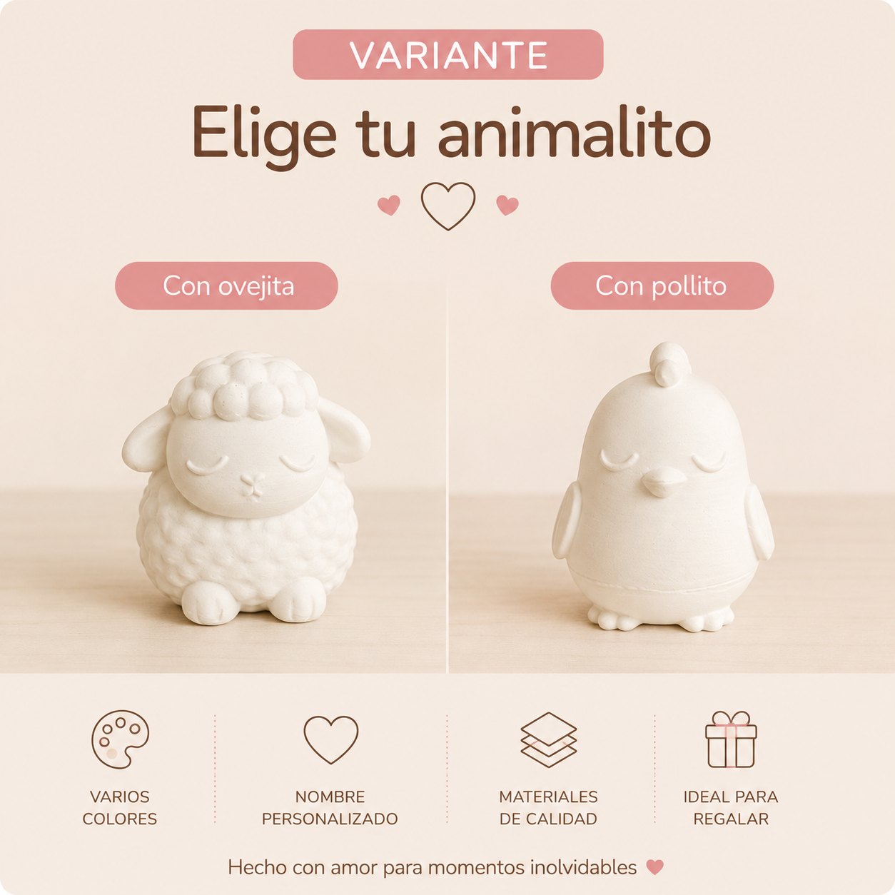 Letra decorativa personalizada con nombre y animalito