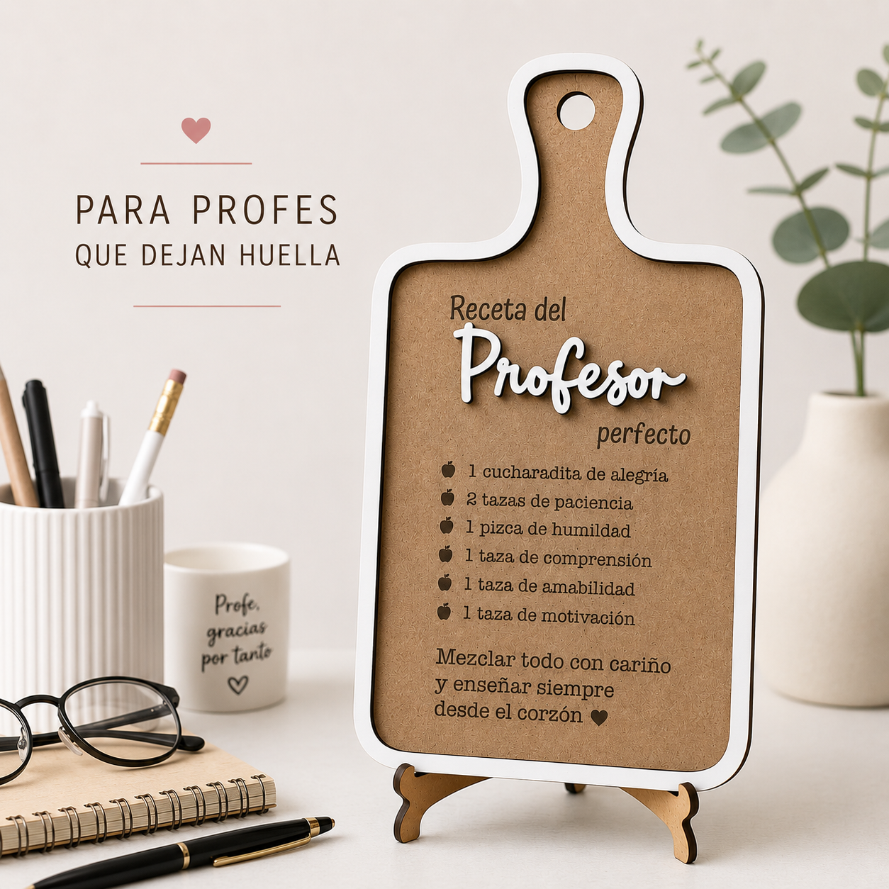 Tabla Decorativa Personalizada para Profesor o Profesora | Regalo Original Fin de Curso