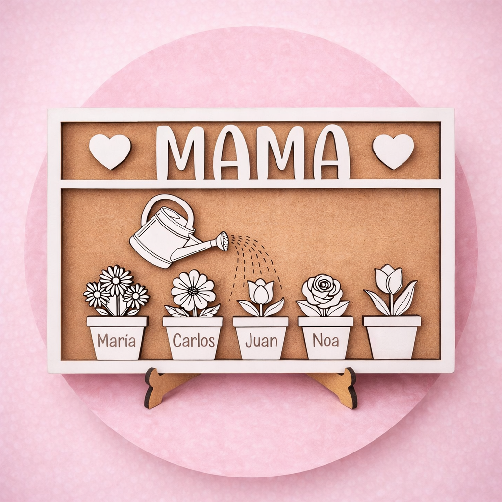 Cuadro personalizado para mamá con nombres | Regalo original Día de la Madre