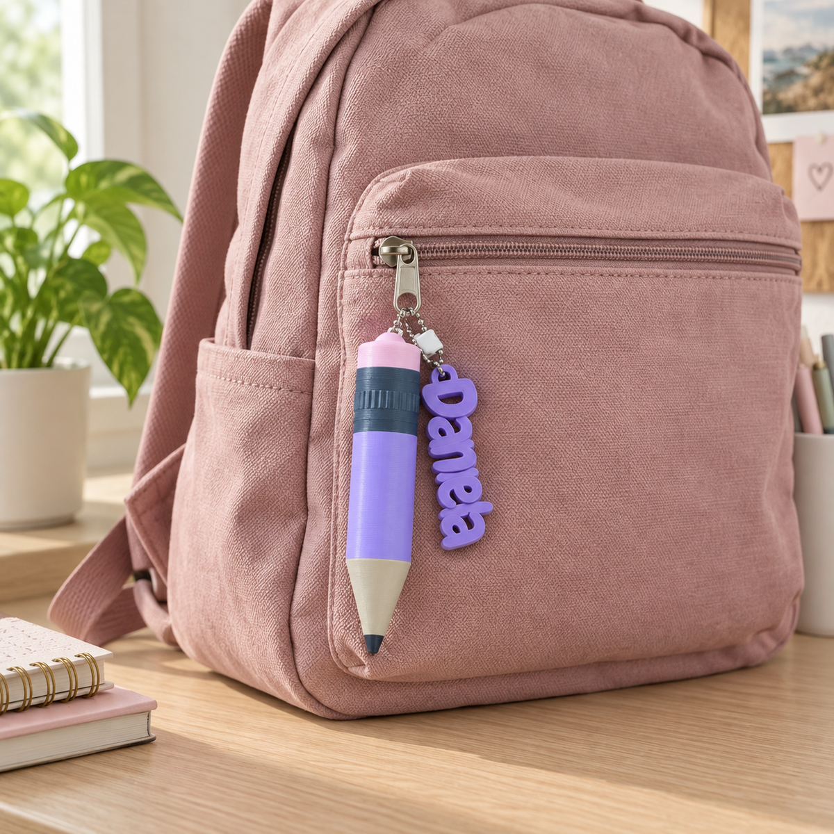 Llavero personalizado con nombre para bálsamo labial – Lápiz 3D