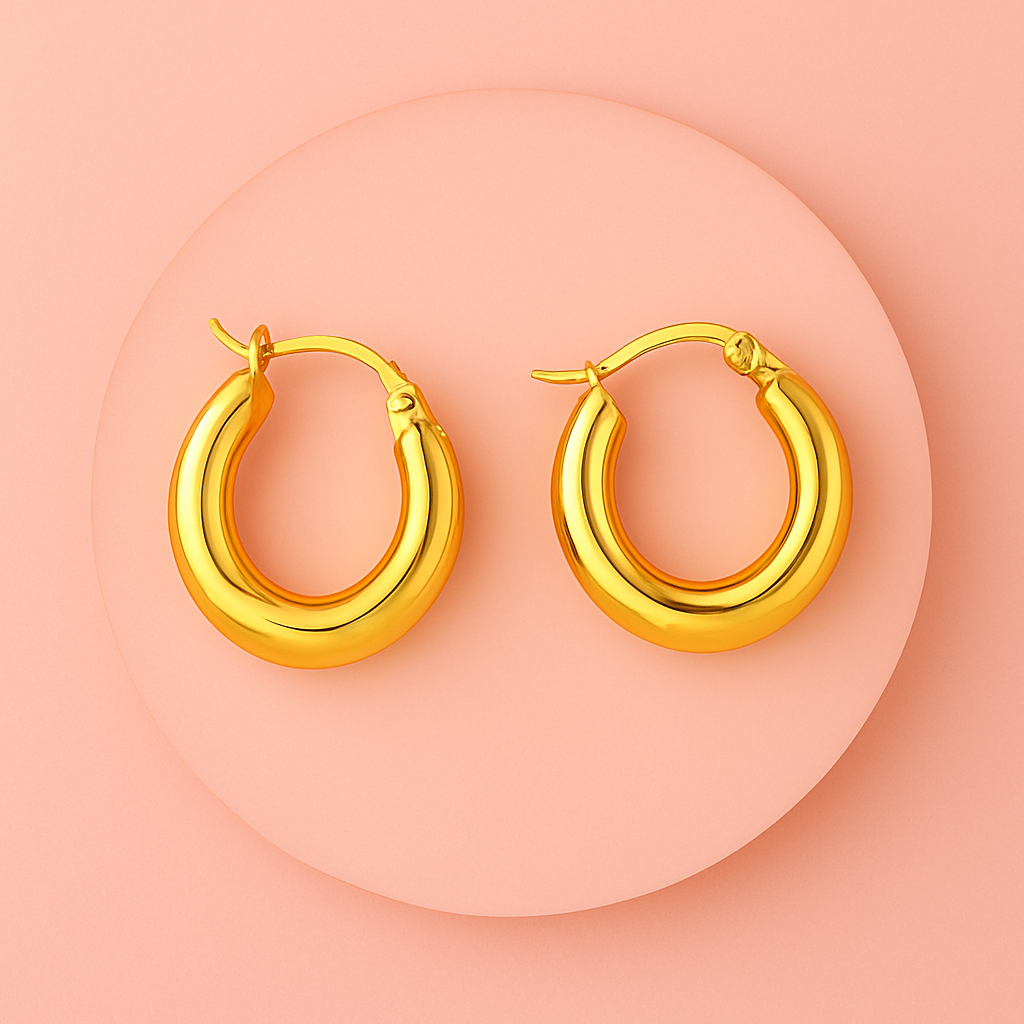 Aros de Acero Dorado Mini