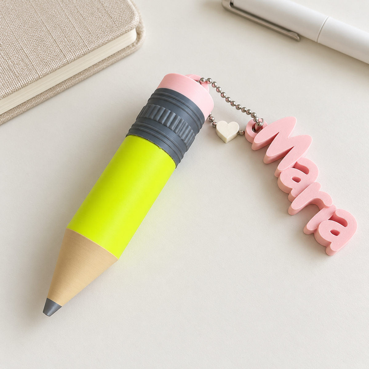 Llavero personalizado con nombre para bálsamo labial – Lápiz 3D