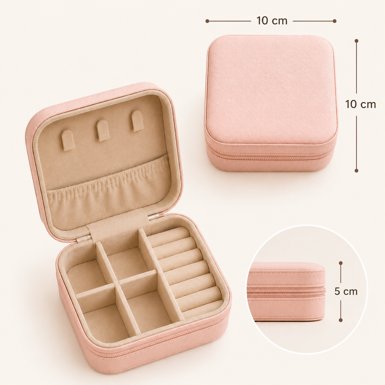 Joyero de viaje personalizado | Organizador de joyas compacto con nombre