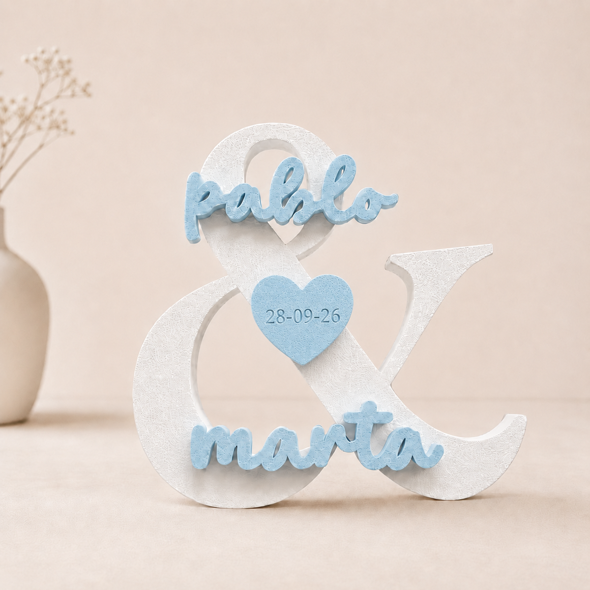 Letras personalizadas para boda con nombres y fecha – Decoración 3D para novios