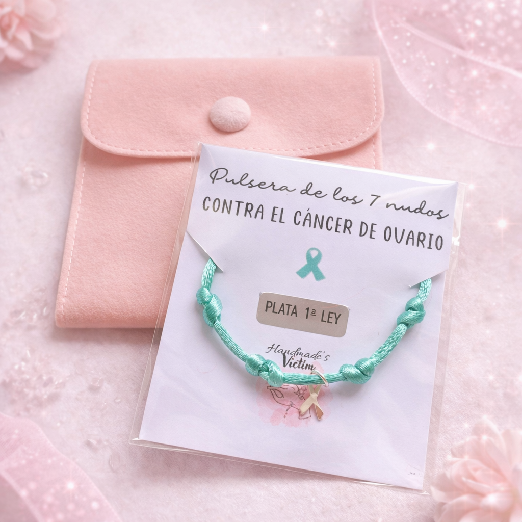 Pulsera Solidaria contra el Cáncer de Ovarios – Lazo Verde en Plata de Ley