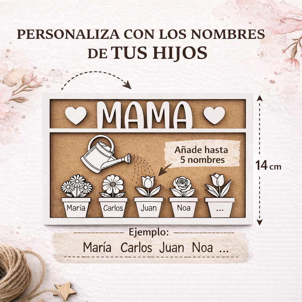 Cuadro personalizado para mamá con nombres | Regalo original Día de la Madre