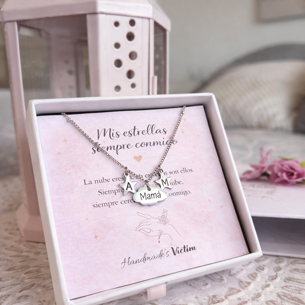Gargantilla Mis Estrellas Siempre Conmigo ⭐ Collar Personalizado para Mamá con Iniciales
