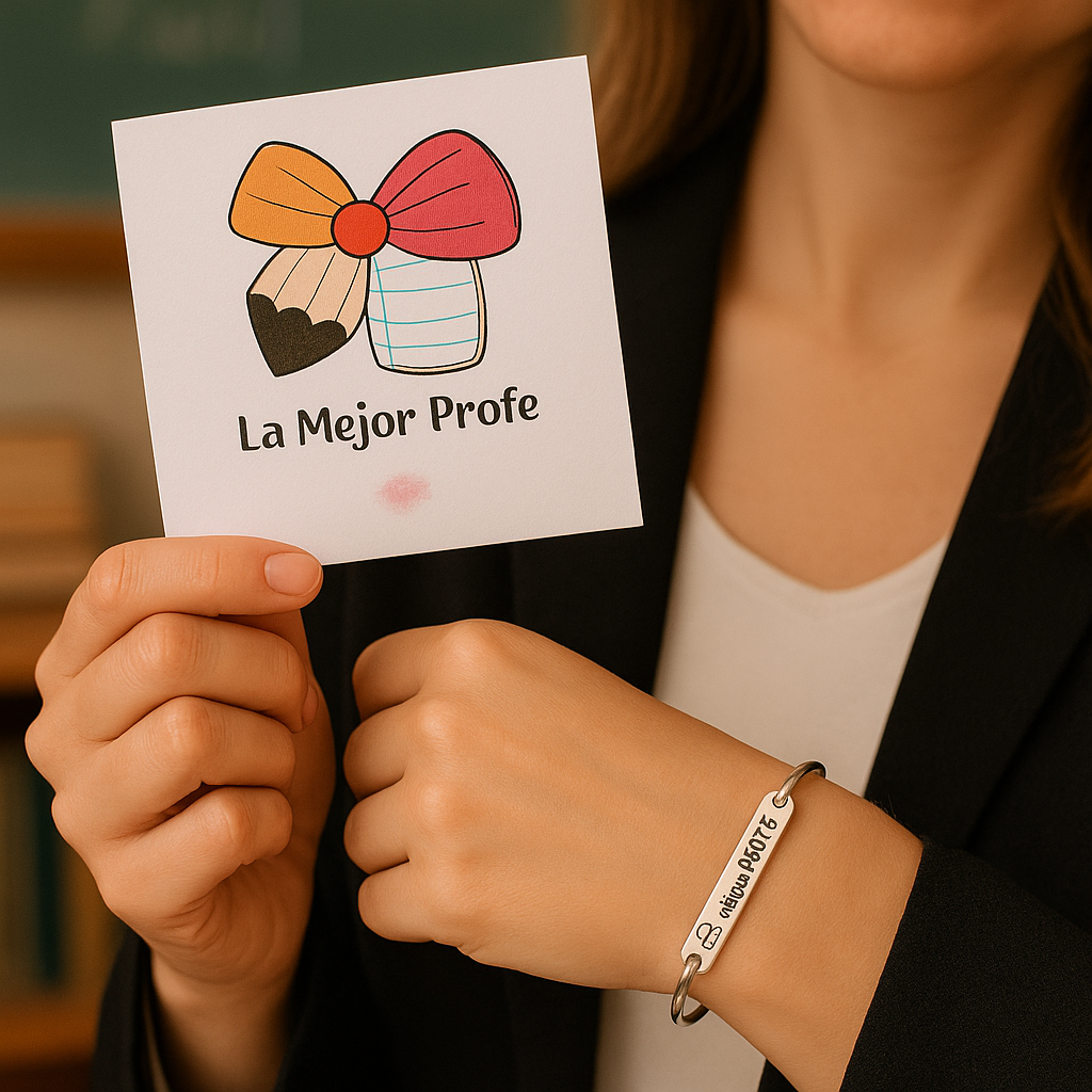 Pulsera Brazalete Personalizada para Profesora – Acero Inoxidable