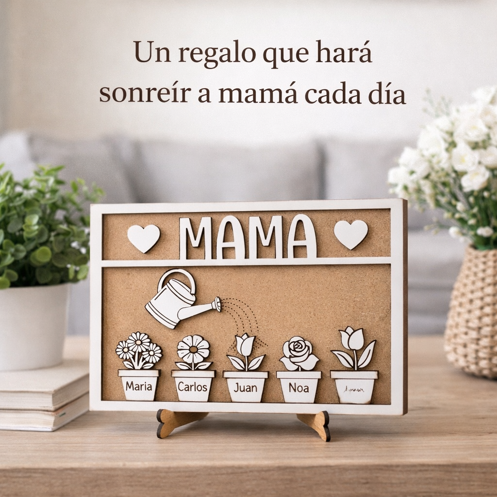 Cuadro personalizado para mamá con nombres | Regalo original Día de la Madre