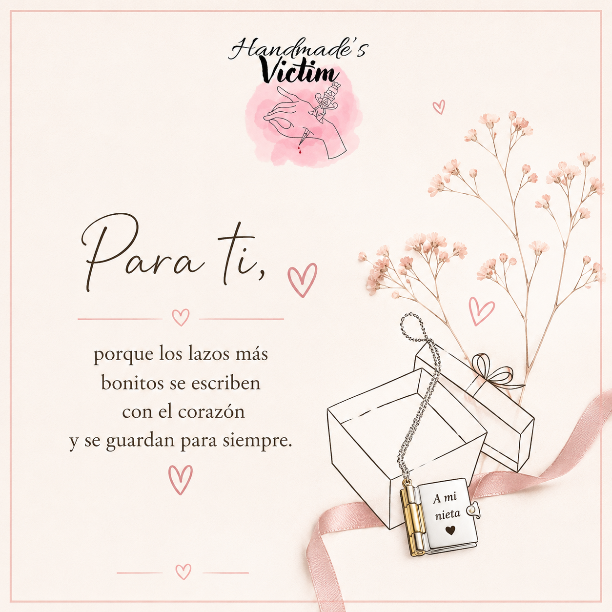 Collar Libro para mi Nieta | Regalo de Abuela a Nieta
