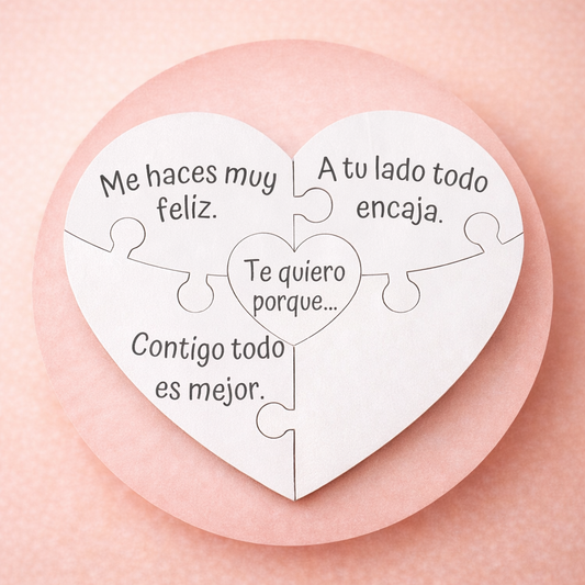 Corazón Puzzle Personalizado para Pareja – Regalo Original San Valentín | Handmade’s Victim