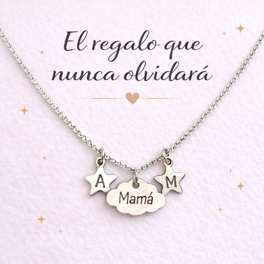 Gargantilla Mis Estrellas Siempre Conmigo ⭐ Collar Personalizado para Mamá con Iniciales