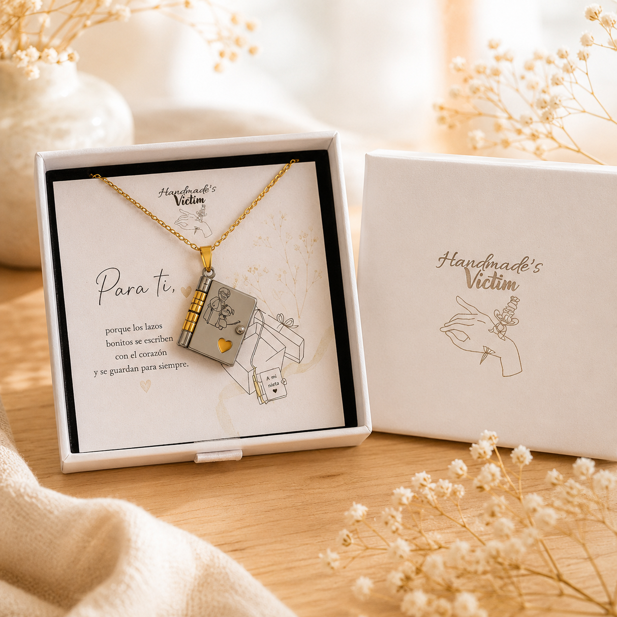 Collar Libro para mi Nieta | Regalo de Abuela a Nieta