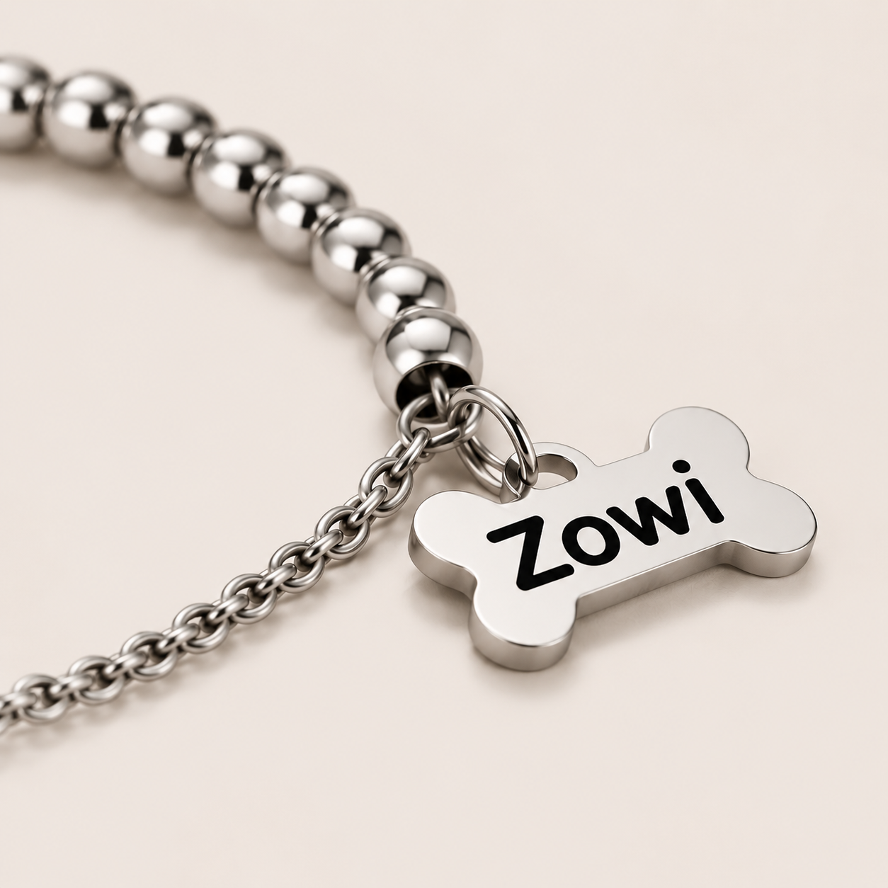 Pulsera personalizada Huella para mascotas | Acero inoxidable grabado con nombre