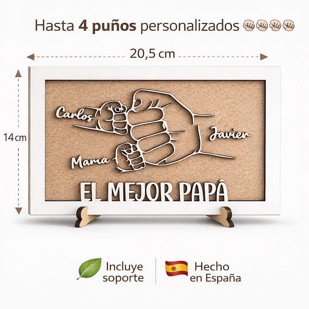 CUADRO PAPÁ PUÑOS PERSONALIZADO PARA DÍA DEL PADRE.