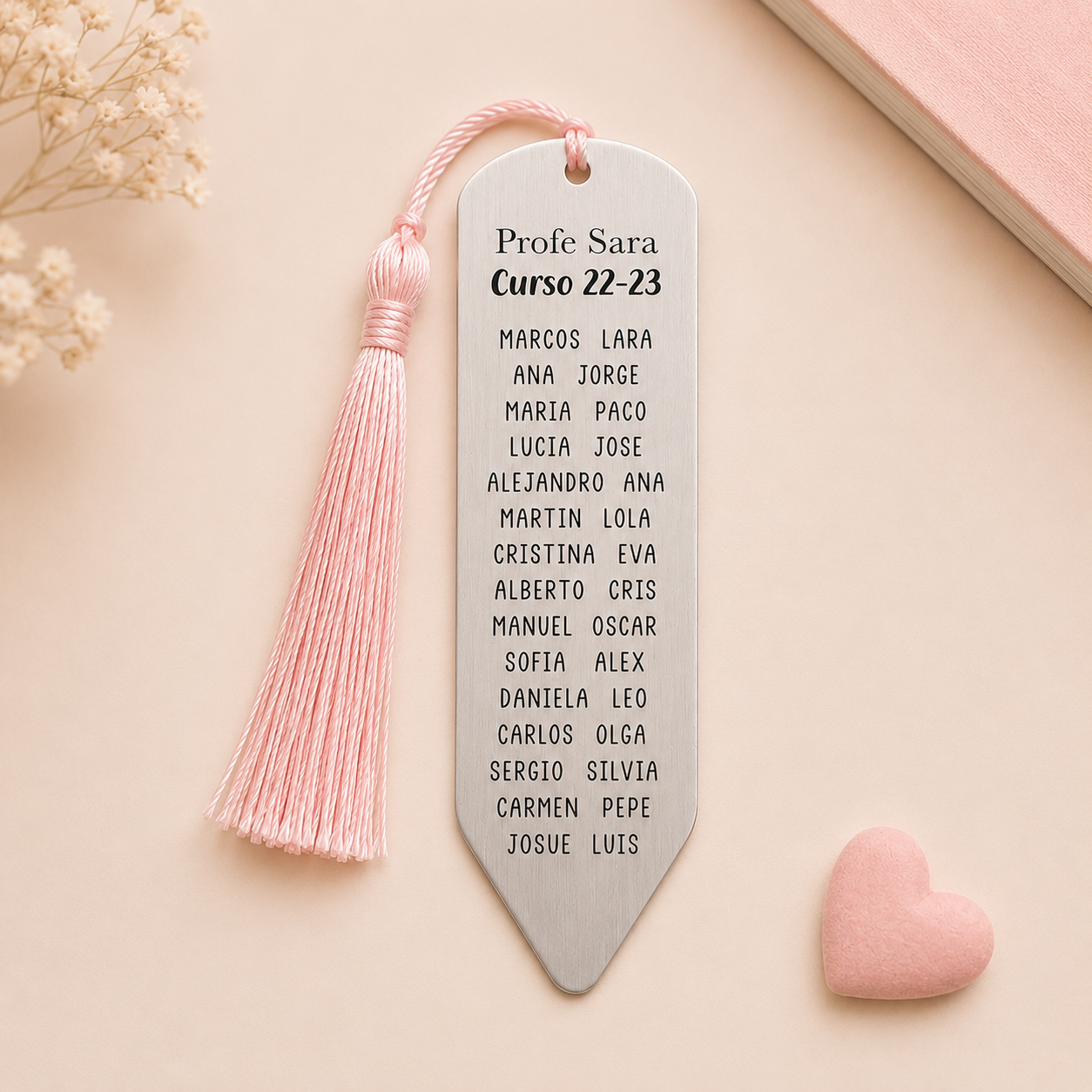 Marcapáginas Personalizado para Profesores – Acero Inoxidable | Regalo Fin de Curso