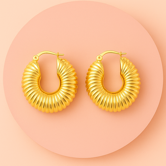 Aros de Acero Dorado Daniela