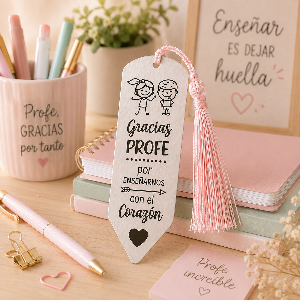 Marcapáginas Personalizado para Profesores – Acero Inoxidable | Regalo Fin de Curso