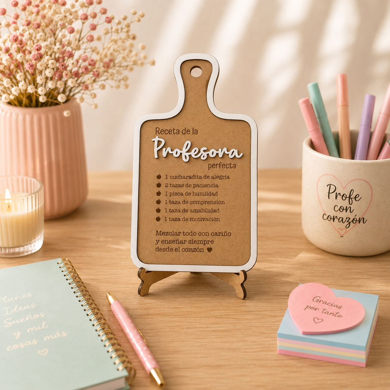 Tabla Decorativa Personalizada para Profesor o Profesora | Regalo Original Fin de Curso