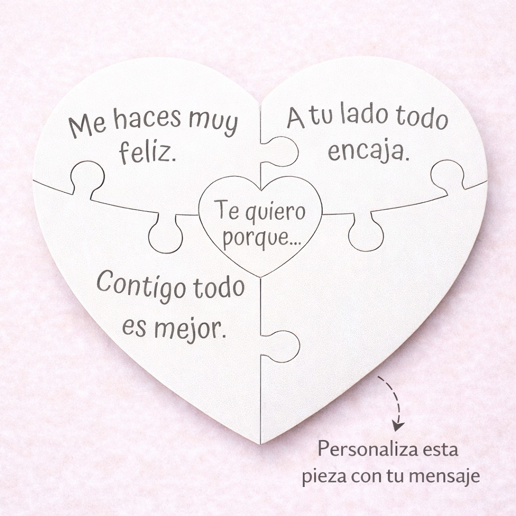 Corazón Puzzle Personalizado para Pareja – Regalo Original San Valentín | Handmade’s Victim