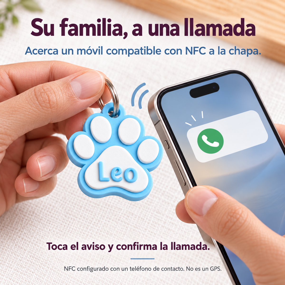 Chapa identificativa NFC personalizada para perros y gatos · Encuéntrame Pet