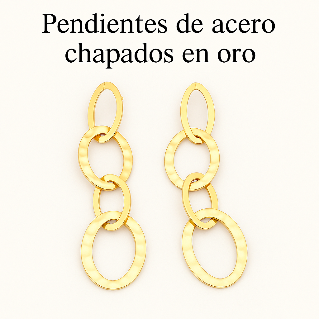 🌟 Pendientes “Galatea” – Dorados y Martelé