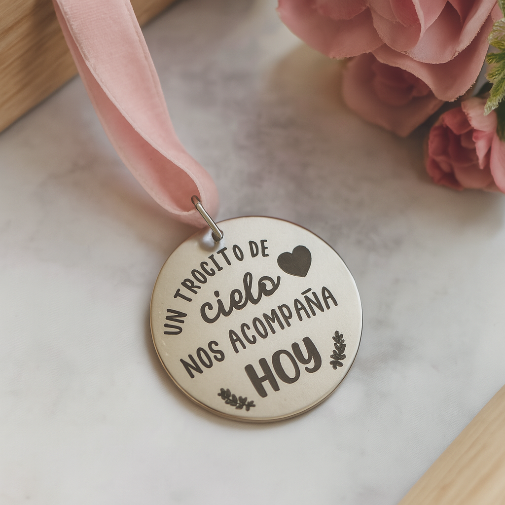 Medalla para ramo de la novia