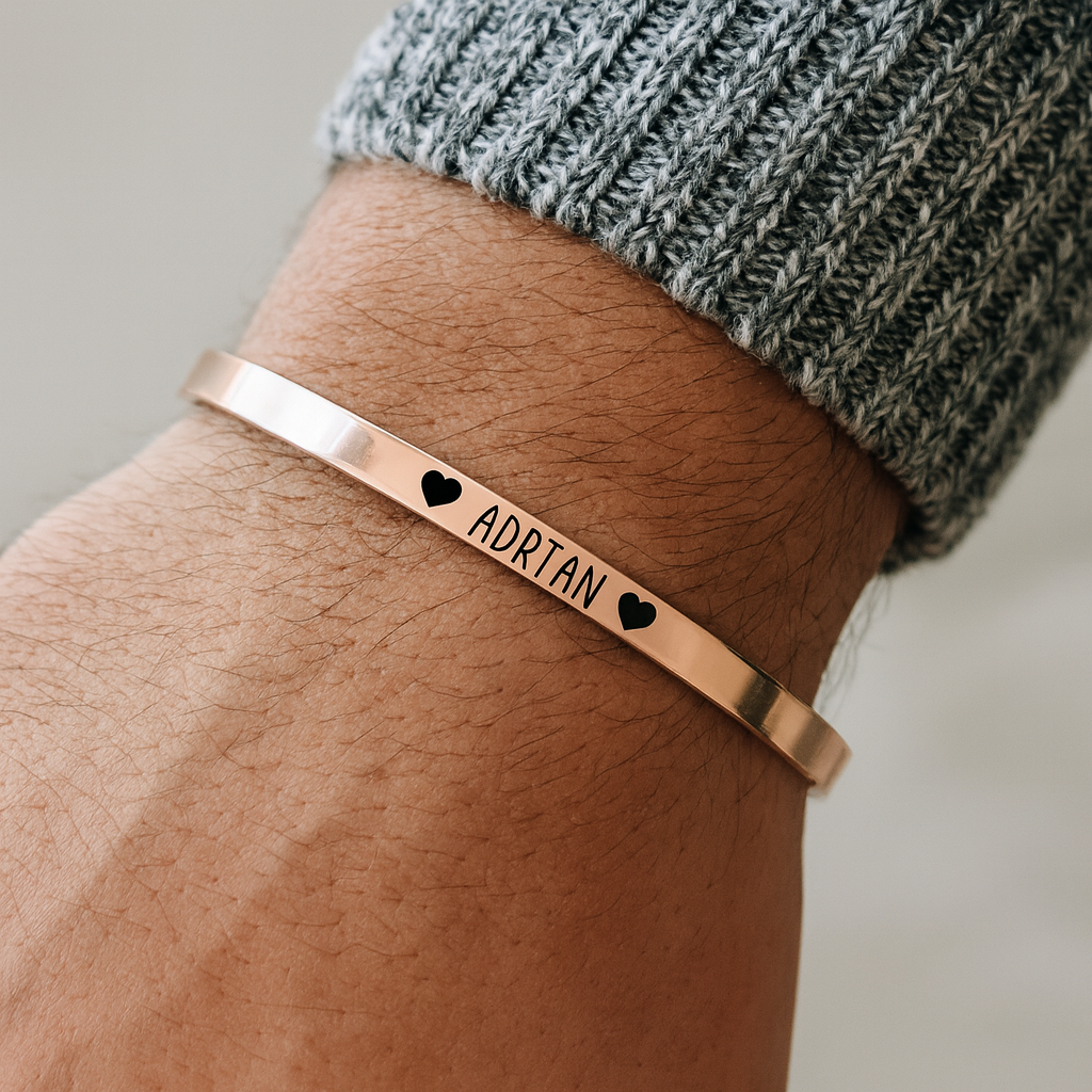 Pulsera Personalizada de Acero – Regalo para Mamá, Pareja o Amigos
