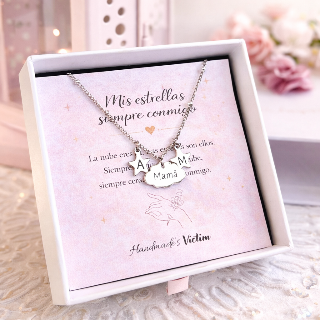 Gargantilla Mis Estrellas Siempre Conmigo ⭐ Collar Personalizado para Mamá con Iniciales