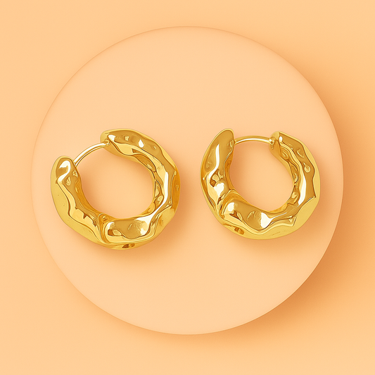 Aros de Acero Dorado Elena