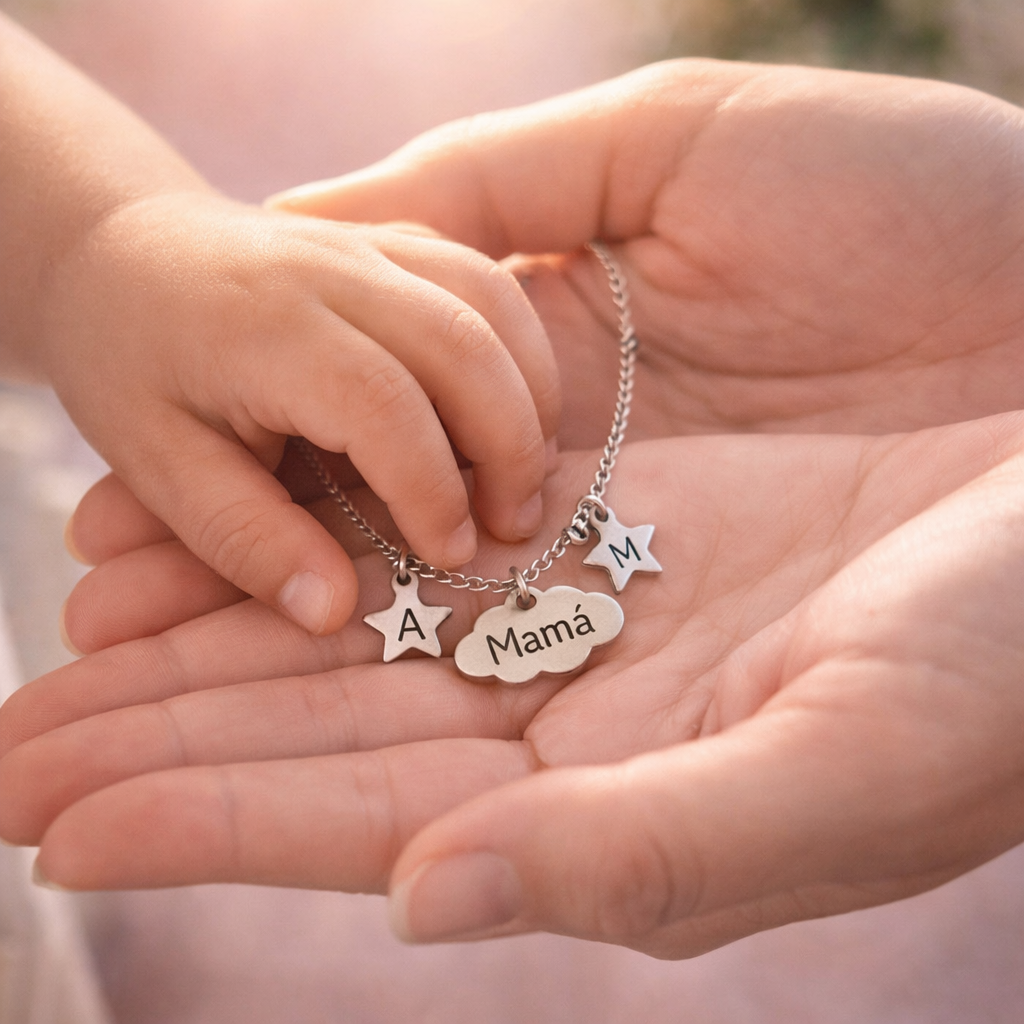 Gargantilla Mis Estrellas Siempre Conmigo ⭐ Collar Personalizado para Mamá con Iniciales