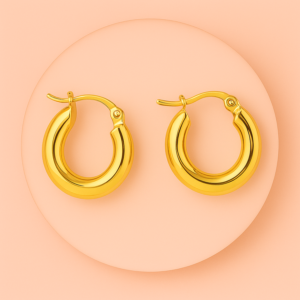 Aros de Acero Dorado Maxi