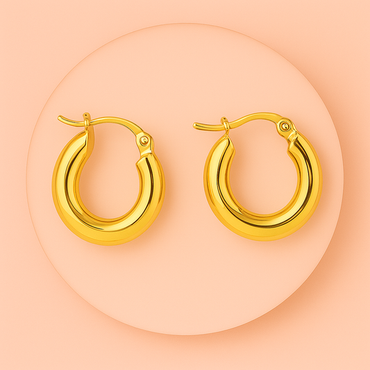 Aros de Acero Dorado Maxi