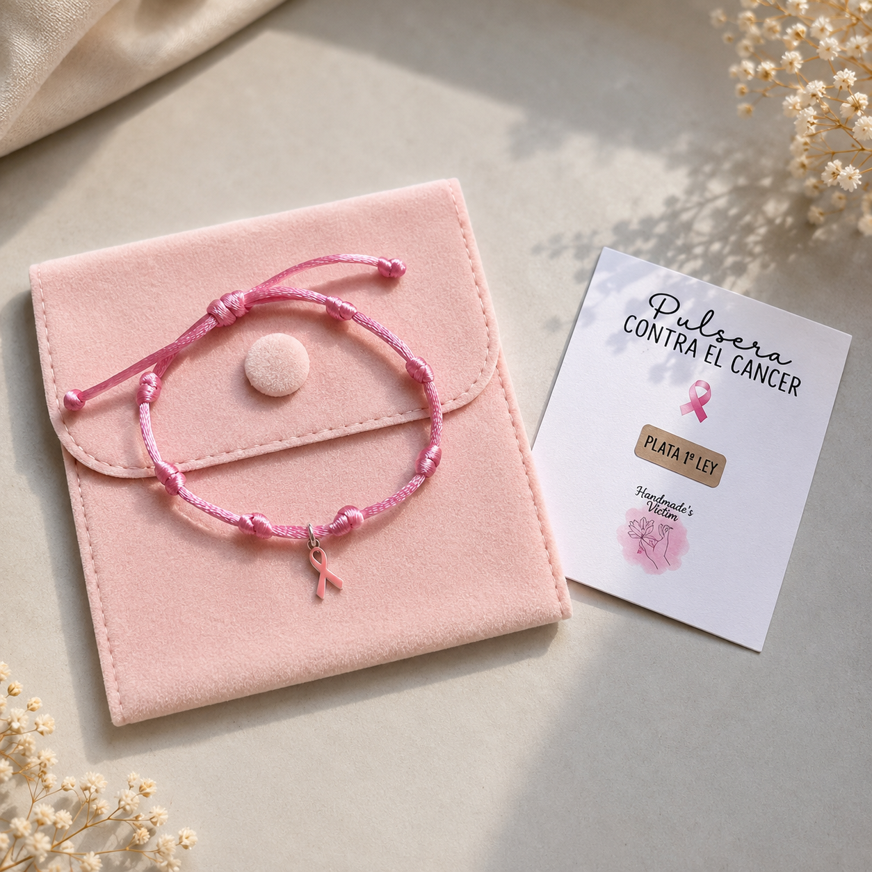 Pulsera Rosa Solidaria de Plata – Símbolo de Fuerza y Esperanza