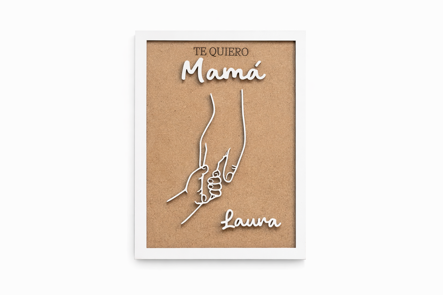 Cuadro personalizado para mamá con manos y nombres | Regalo Día de la Madre