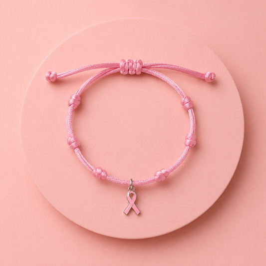 Pulsera Rosa Solidaria de Plata – Símbolo de Fuerza y Esperanza