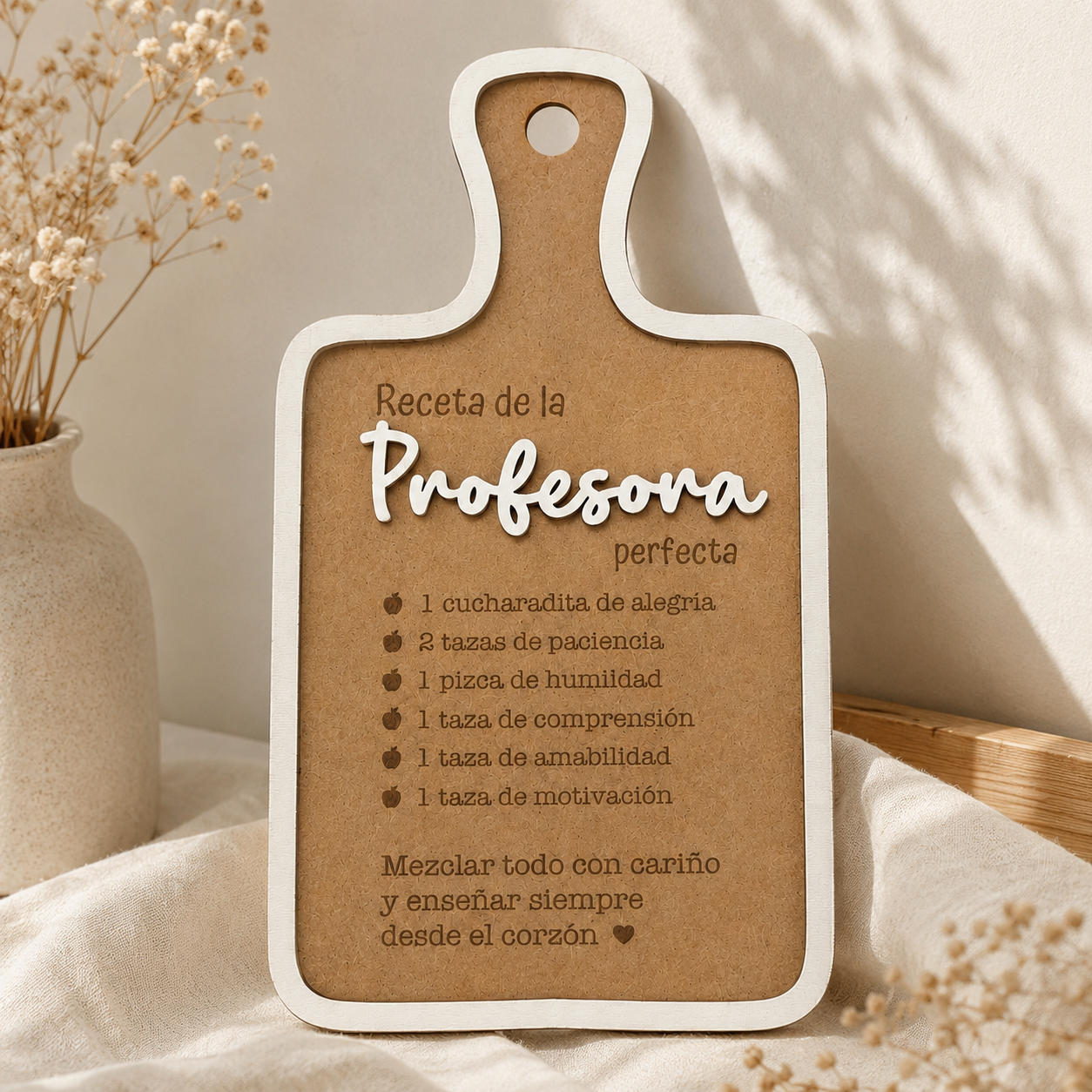 Tabla Decorativa Personalizada para Profesor o Profesora | Regalo Original Fin de Curso