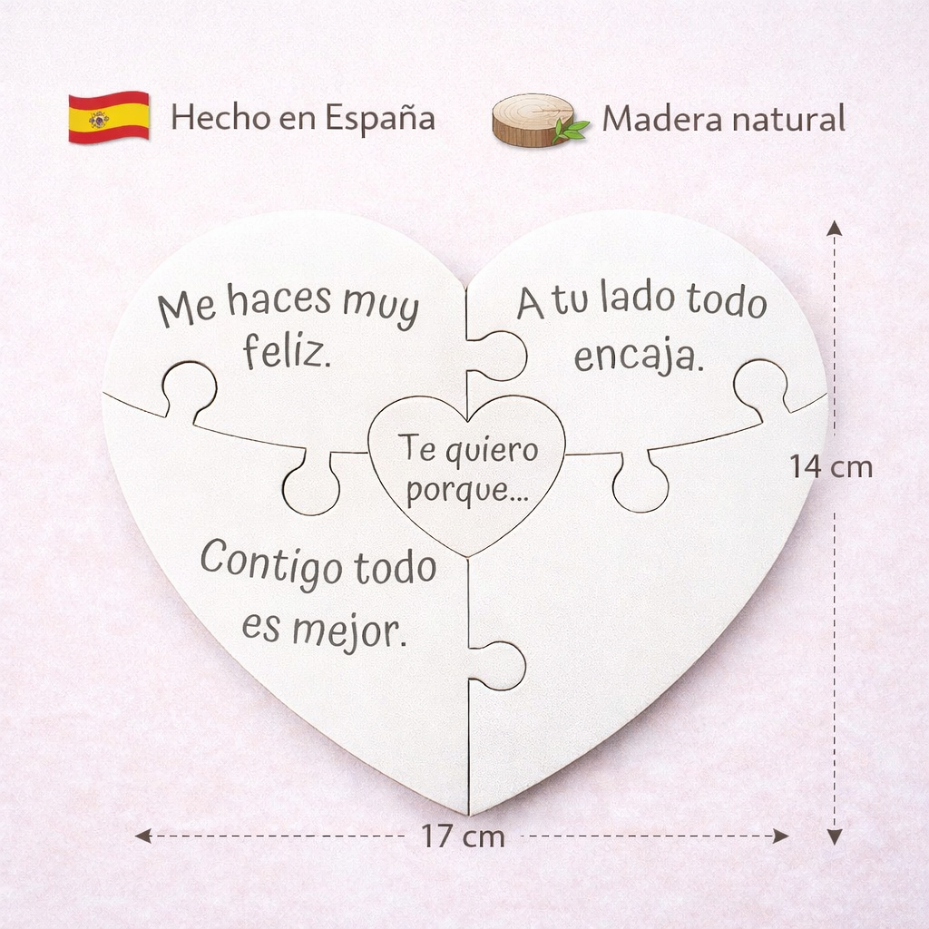 Corazón Puzzle Personalizado para Pareja – Regalo Original San Valentín | Handmade’s Victim