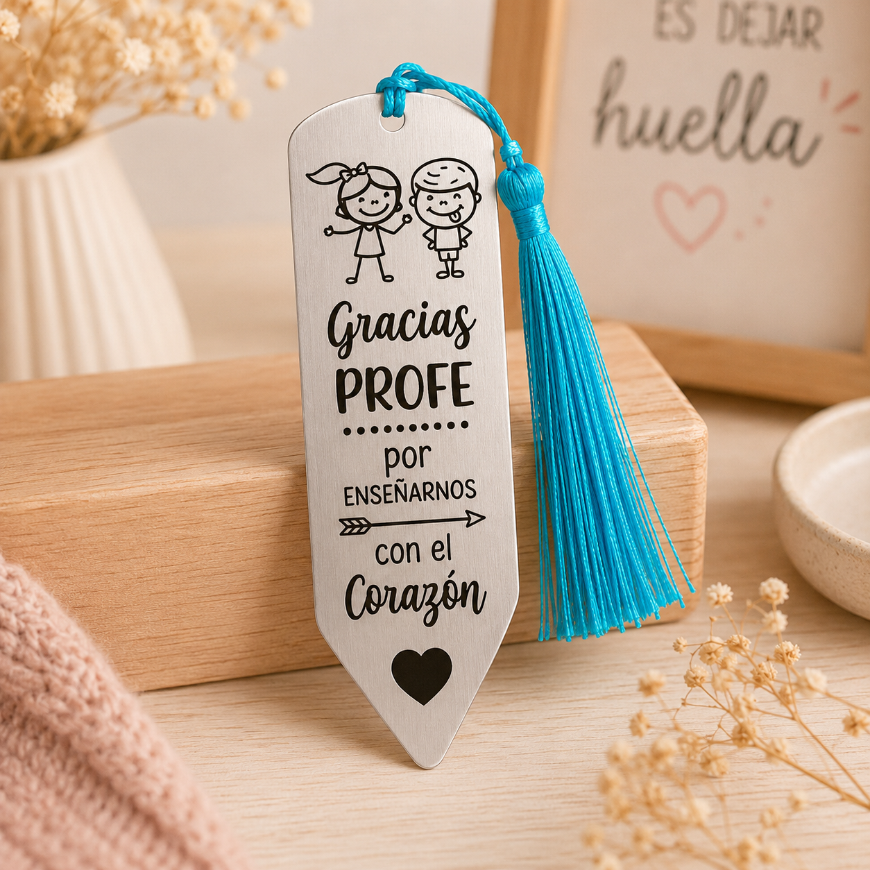 Marcapáginas Personalizado para Profesores – Acero Inoxidable | Regalo Fin de Curso