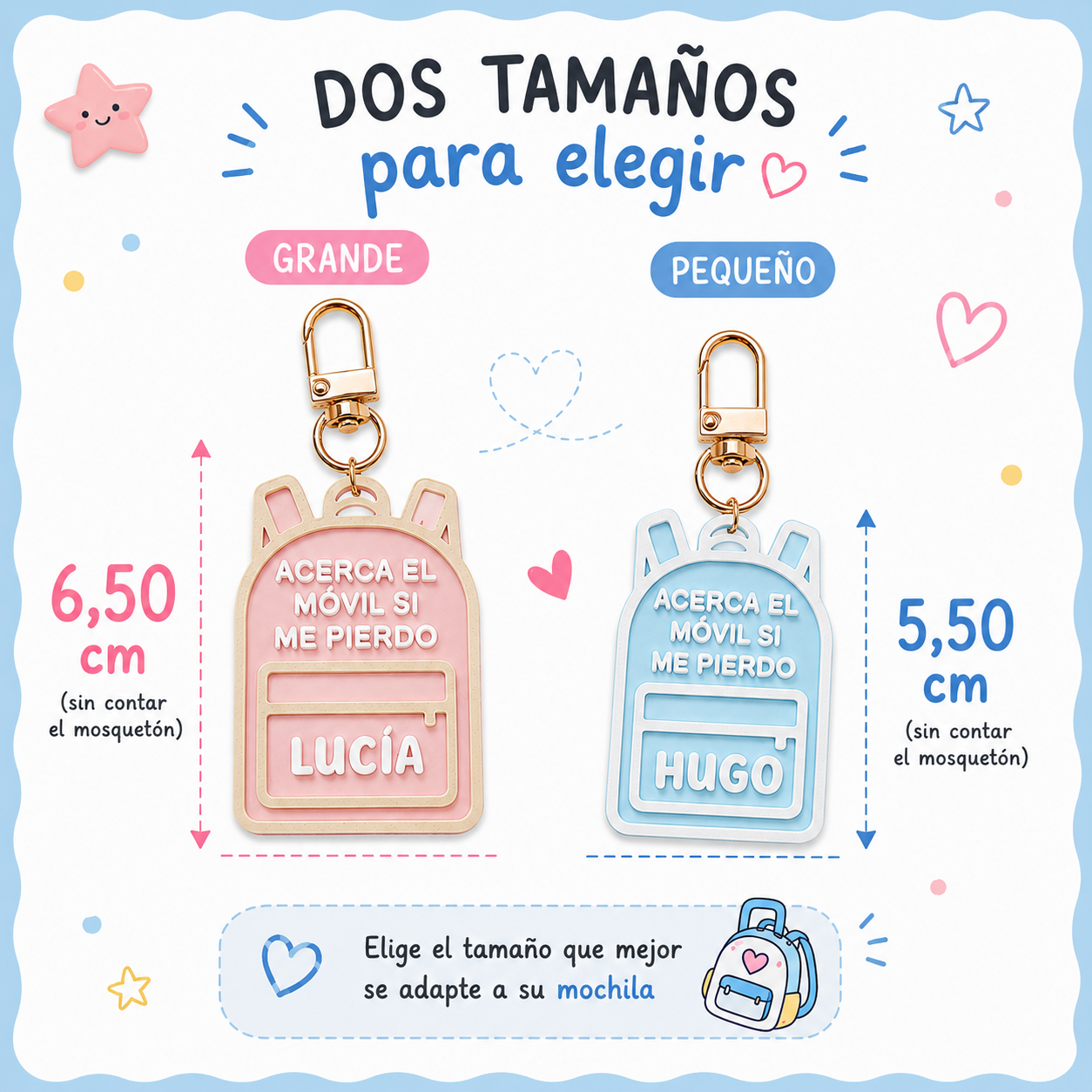 Llavero NFC Infantil Personalizado para Mochila – Contacto de Emergencia