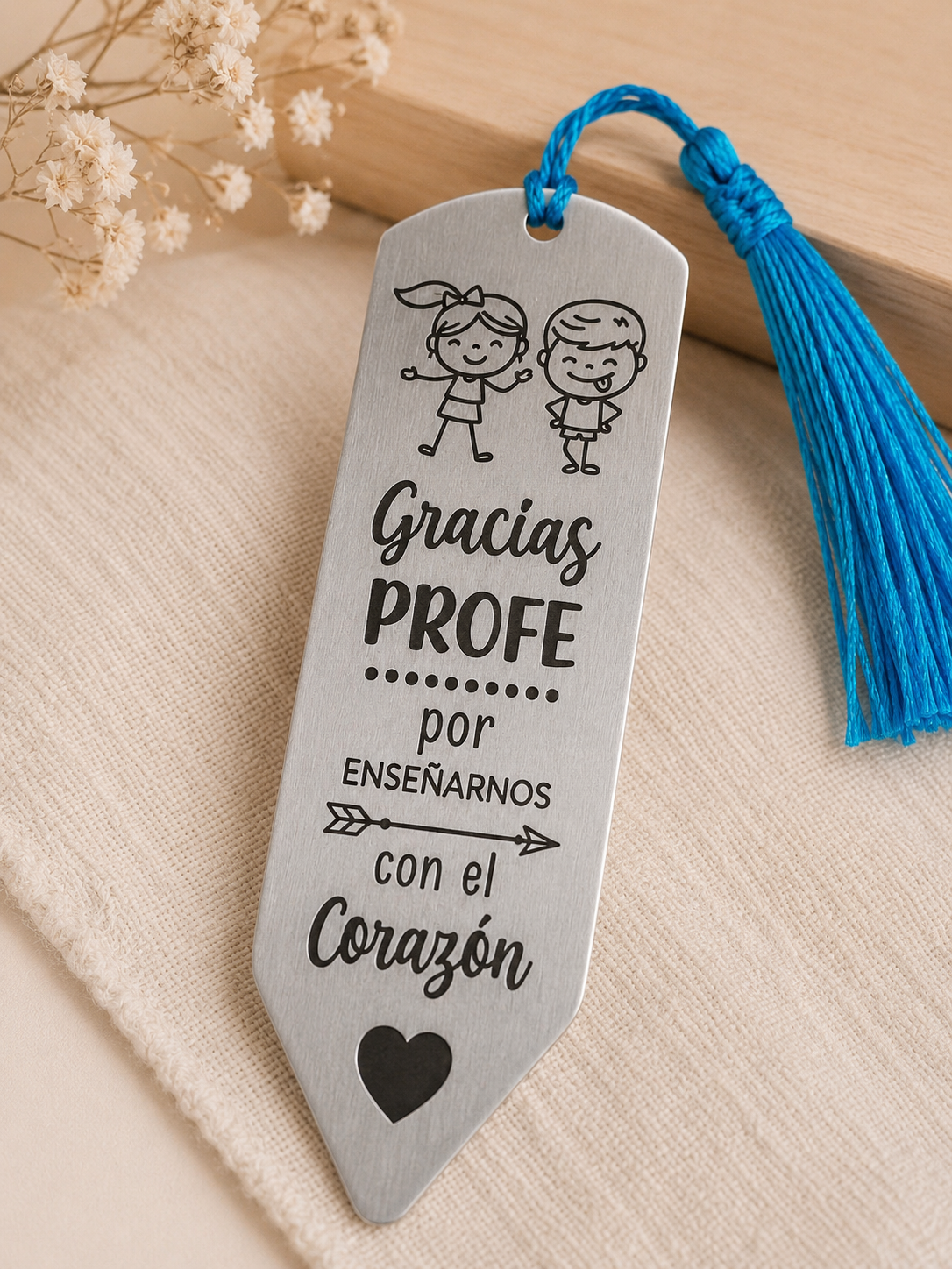 Marcapáginas Personalizado para Profesores – Acero Inoxidable | Regalo Fin de Curso