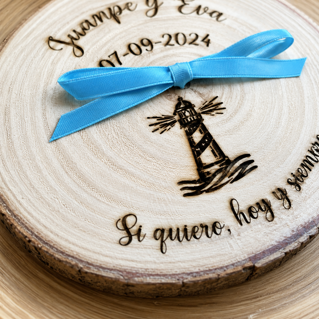 Handmade's Victim Porta Alianzas Faro de madera natural personalizado para anillos de boda (Copia)