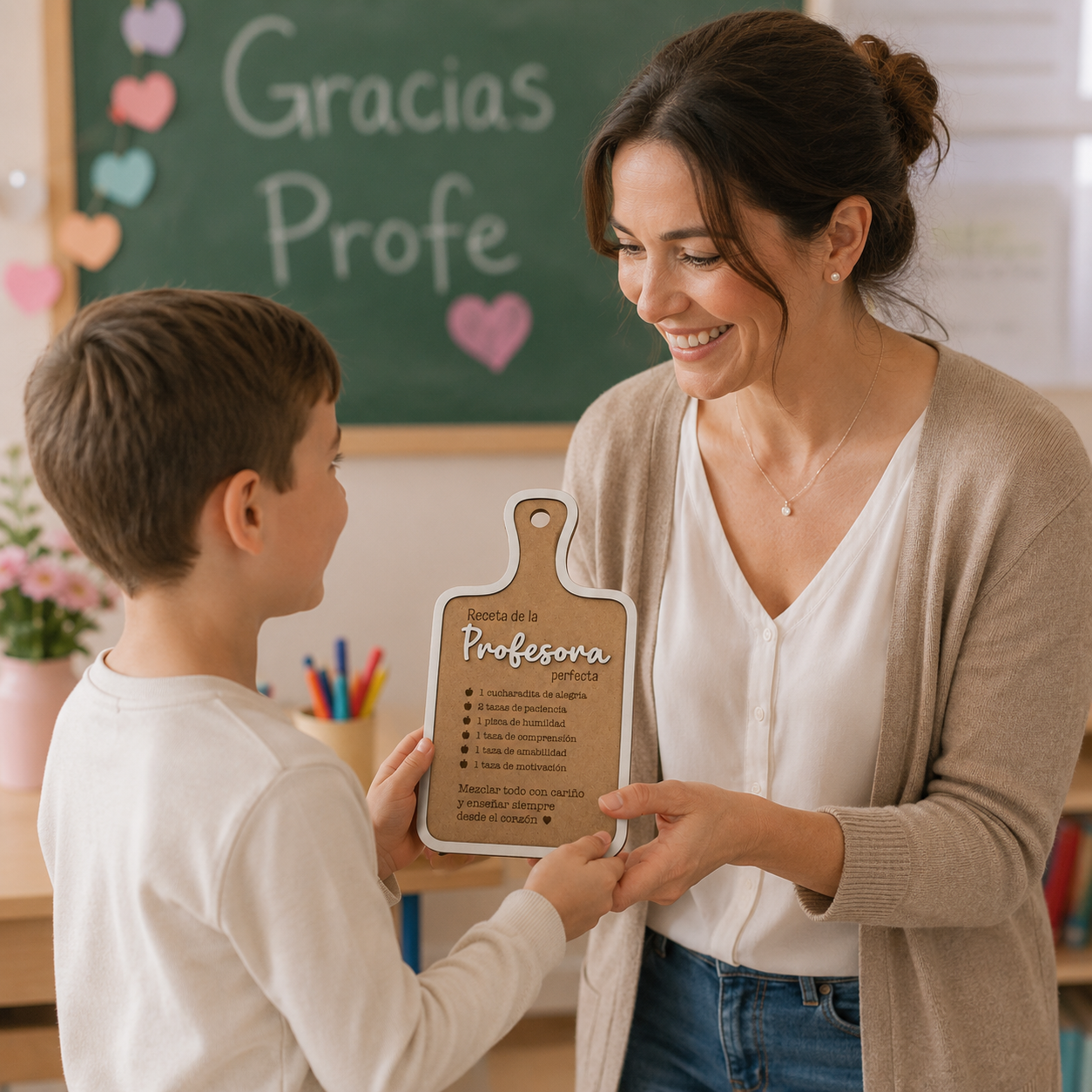 Tabla Decorativa Personalizada para Profesor o Profesora | Regalo Original Fin de Curso